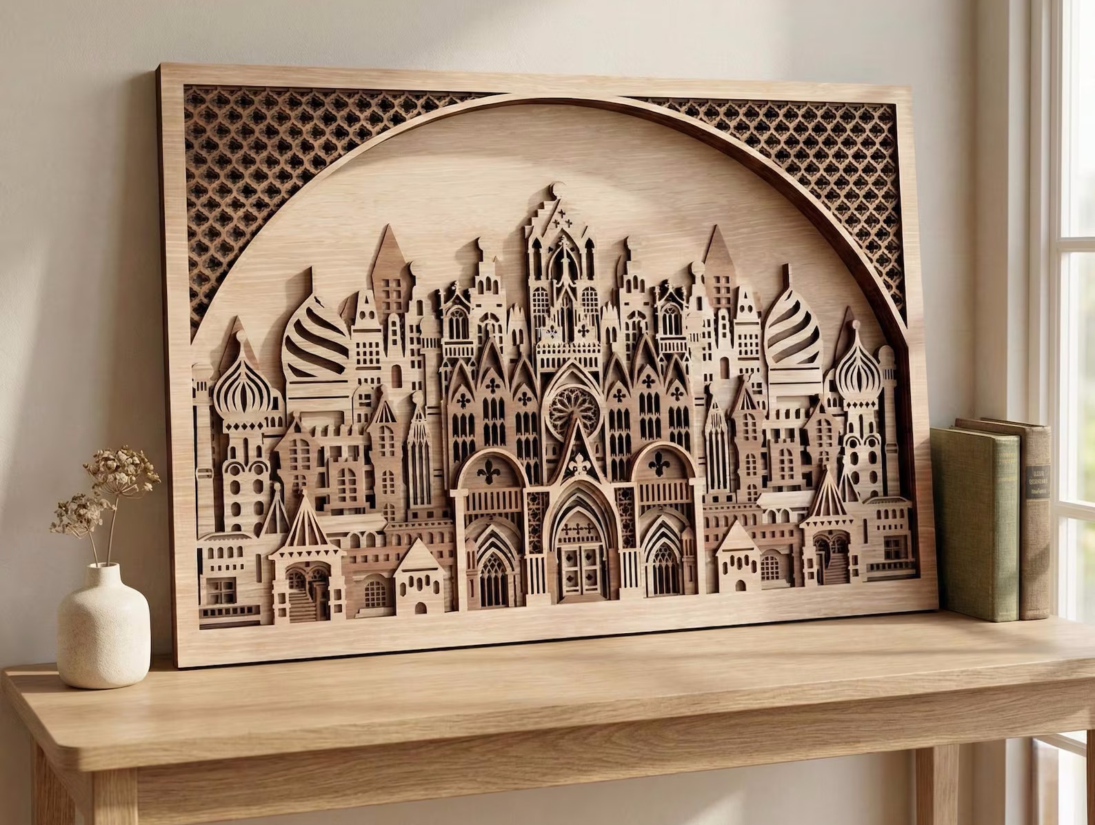 Timeless Structure — Layered Wood Cityscape